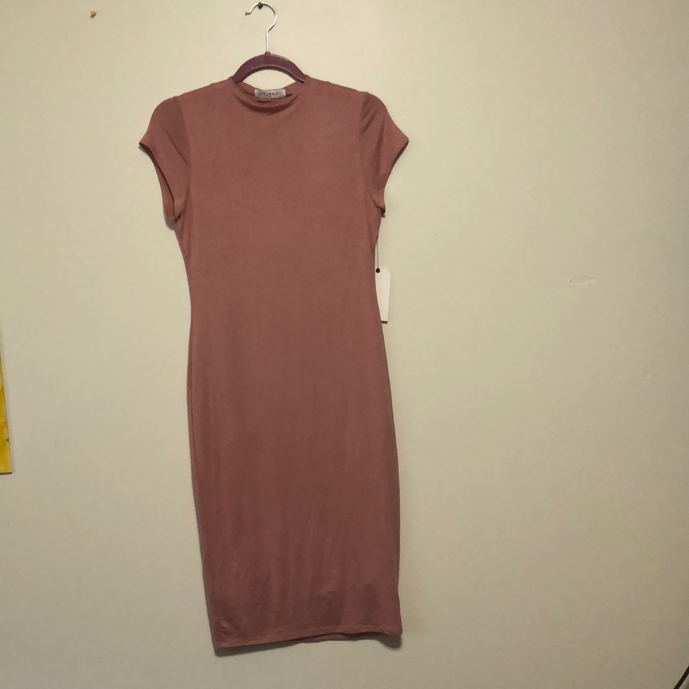 PINK BODY CON KNEE LENGTH DRESS
